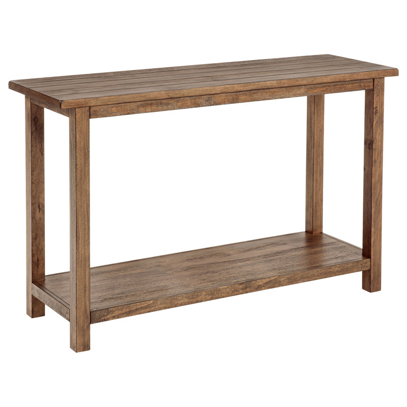 Console de canapé d'entrée en bois brun patiné | Idée de cadeau