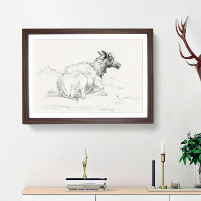 A Lying Sheep by Jean Bernard - Framed Print