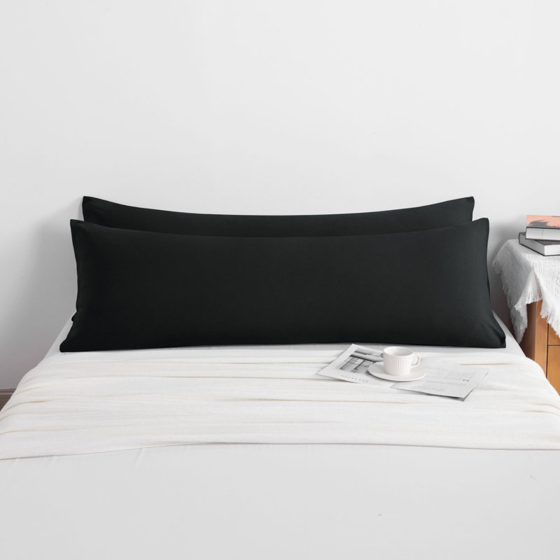 2PC Hypoallergenic Microfiber body pillowcase, Black
