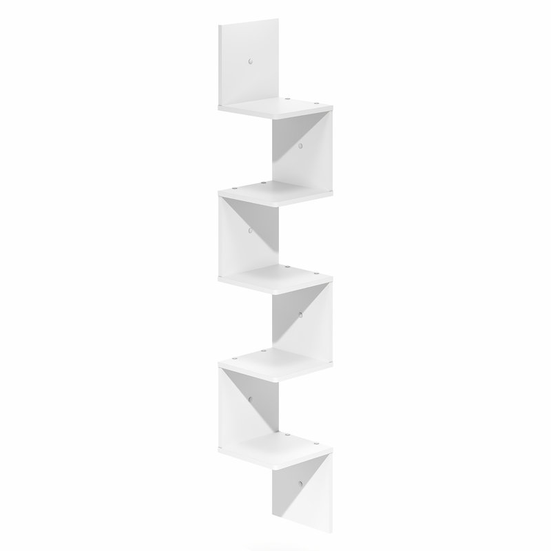5 Piece Corner Shelf, White