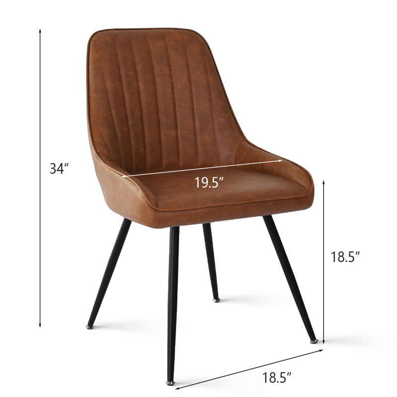 Covello Faux Leather Side Chair, Brown