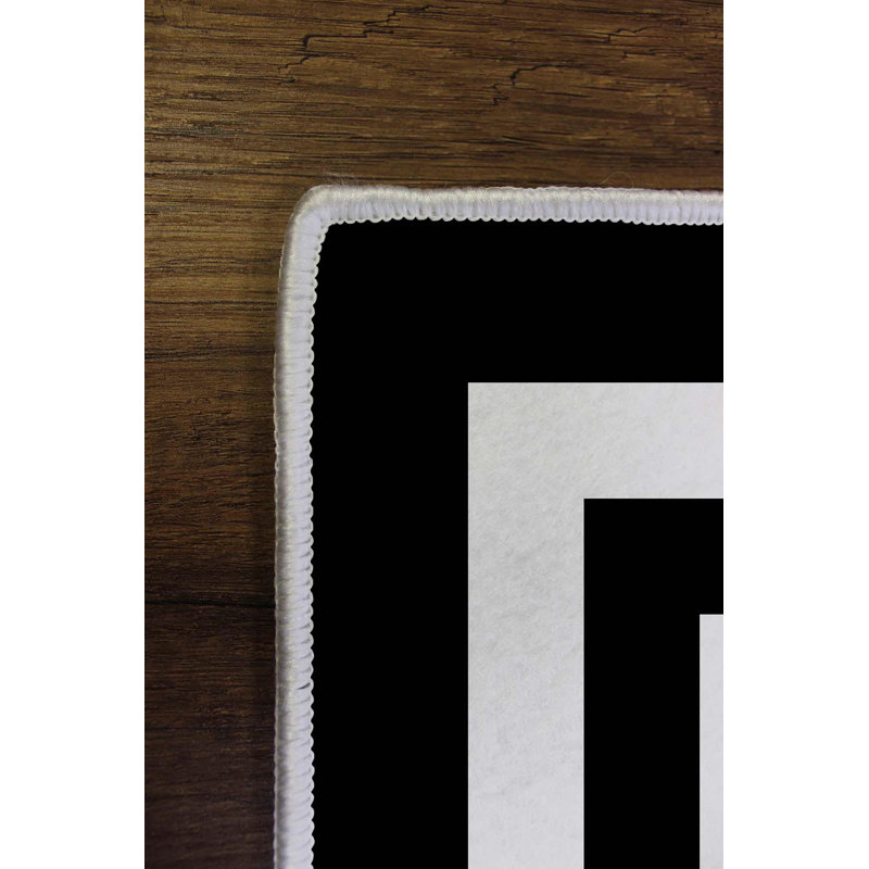 Tapis noir / blanc Buckley, Rectangle 3 pi 3 po x 4 pi 11 po
