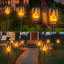 Ensemble de lumières solaires d'Halloween pour l'extérieur avec flamme vacillante