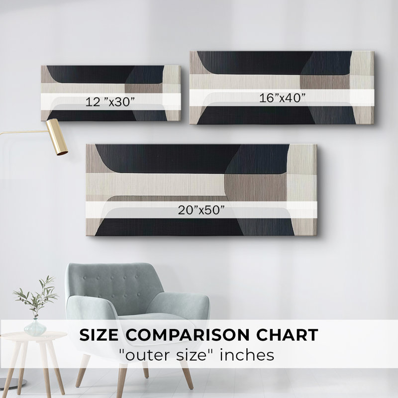 Série abstraite - DCLV - Toile tendue avec châssis - Prêt à accrocher, H 12 po x l 30 po