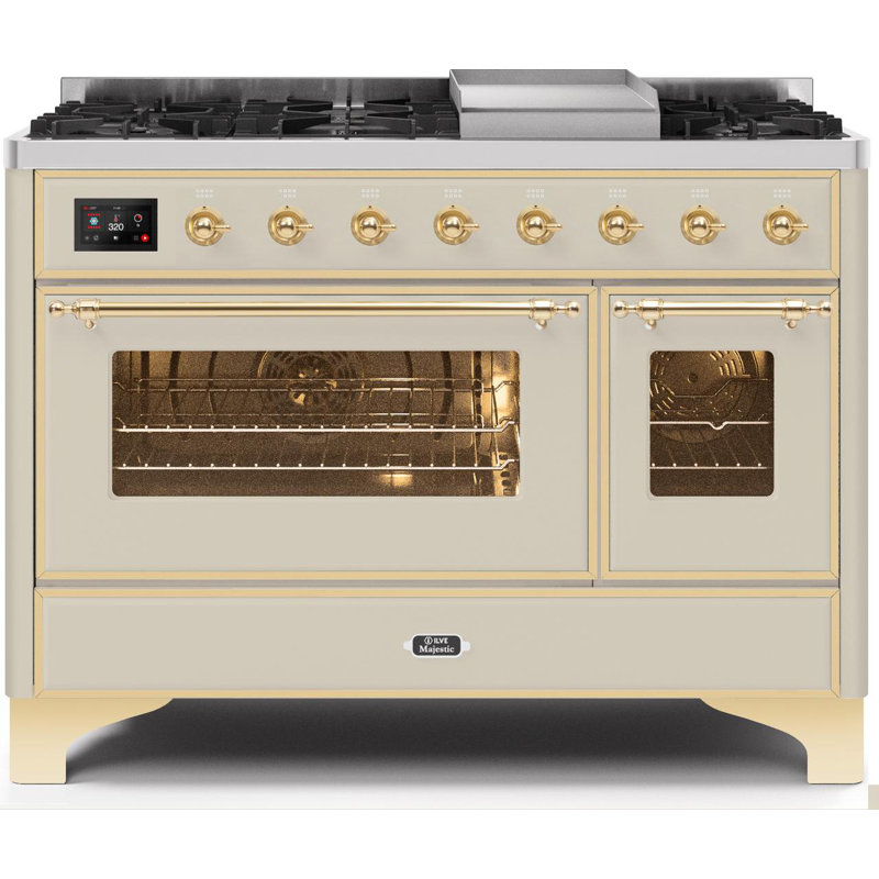Majestic II 48" 5.02 cu. ft. Freestanding Dual Fuel Range with Griddle, Matte Graphite/Chrome, Natural Gas