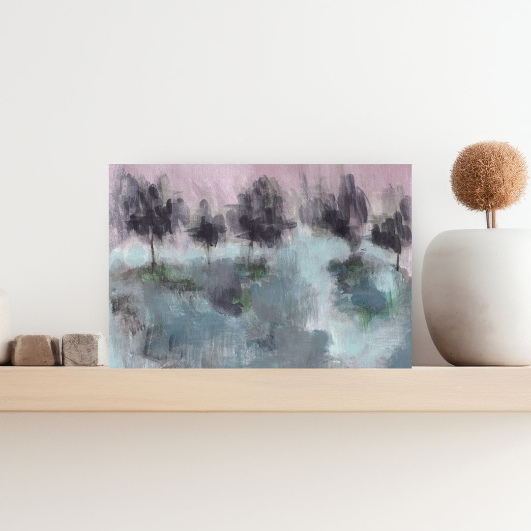 Misty Forest Abstraction Abstract Dreamy Peaceful Landscape Nature Wall Art Print