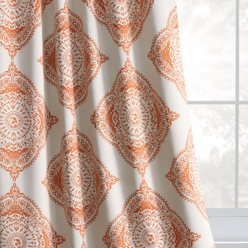 Bohemian Medallion Printed Room Darkening Curtains for Bedroom & Living Room Curtains Single Panel, 50"W x 108"L