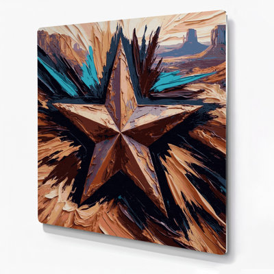 «Southwestern Cowboy Texas Lone Star 88», art mural en métal noir