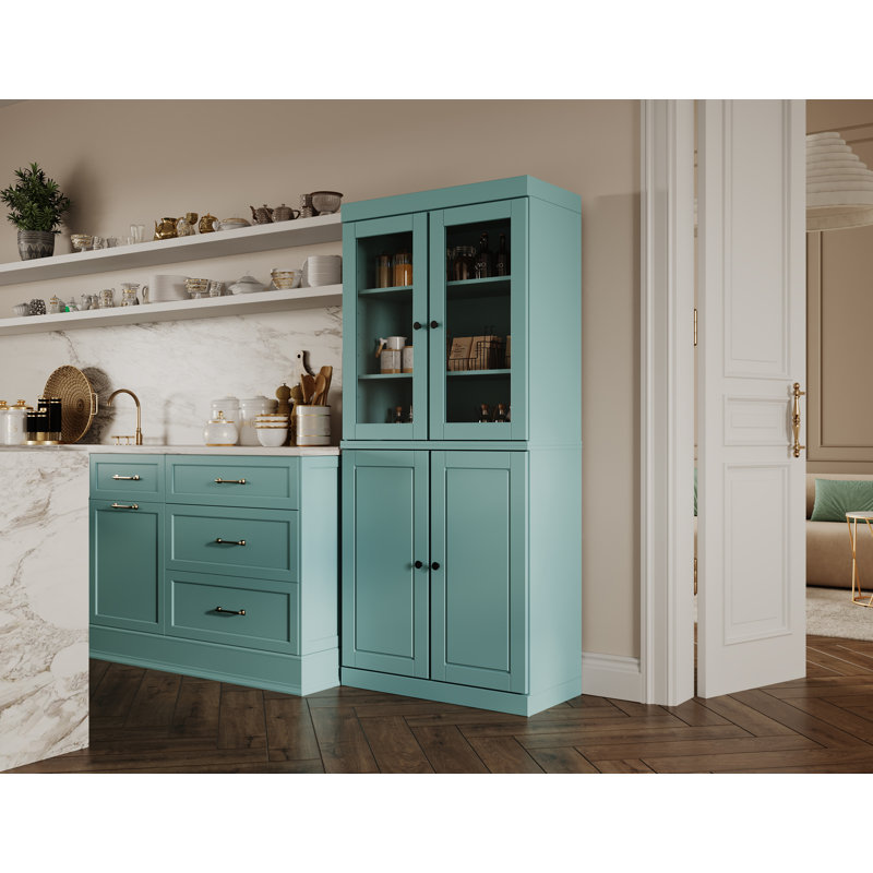 Armoire garde-manger 100% bois massif Kaniesha Palace Imports, Turquoise