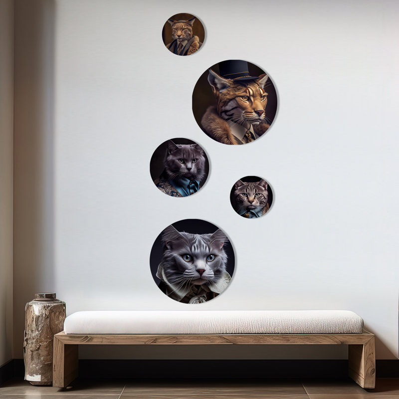 Décoration murale en métal «I chat»