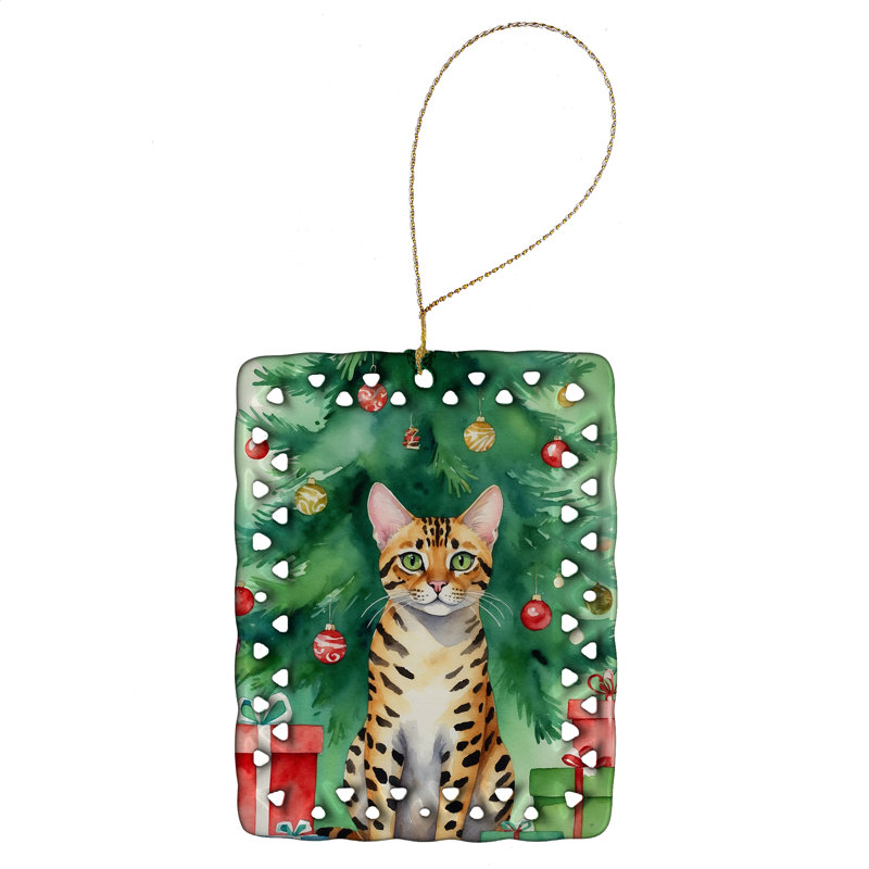 Ornement en porcelaine Bengal, Chat du Bengale