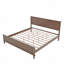 Lit plateforme en bois de style Mid-Century avec tête de lit et support à lattes de bois, sans sommier, très grand