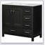 Ensemble de meuble-lavabo noir 36 po avec lavabo en céramique 36 po - 2 portes à fermeture douce et 5 tiroirs