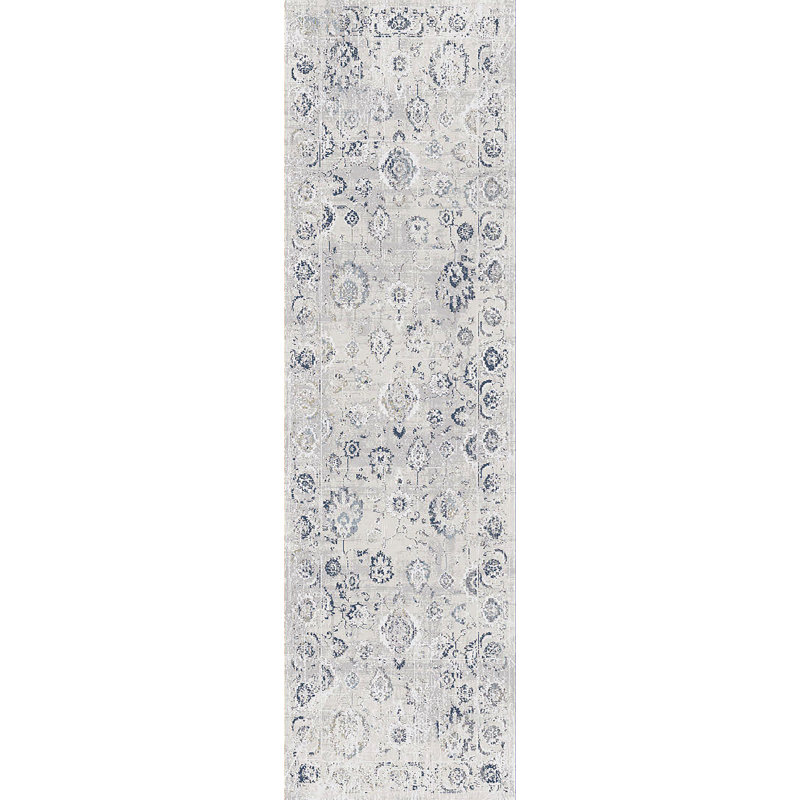Tapis gris / bleu Felda, Rectangle 7 pi 10 po x 10 pi 10 po