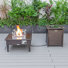 Table de foyer d'extérieur au propane avec couvercle H 20 po x l 26,8 po Walbrooke