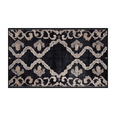 Tapis noir lavable à la machine