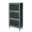 Range-chaussures 3 portes en métal, armoire de rangement pour chaussures autoportante moderne, rotin en métal, pour vestibule