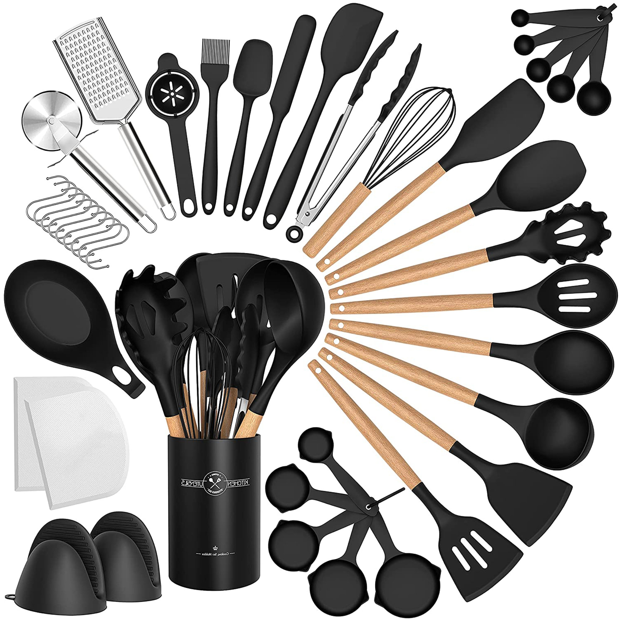 Dgpct 33 Piece Cooking Utensil Set With Utensil Crock Wayfair 2575