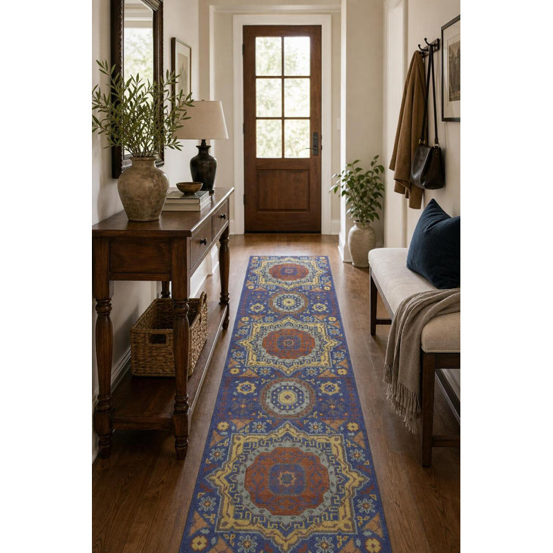 Tapis de couloir oriental traditionnel - Laine nouée à la main 2 x 8