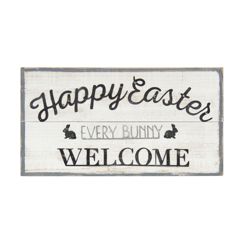 Signe de Pâques «Every Bunny Welcome»