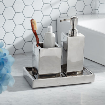 Ensemble d'accessoires de salle de bain Modern Shiny, 3 pièces