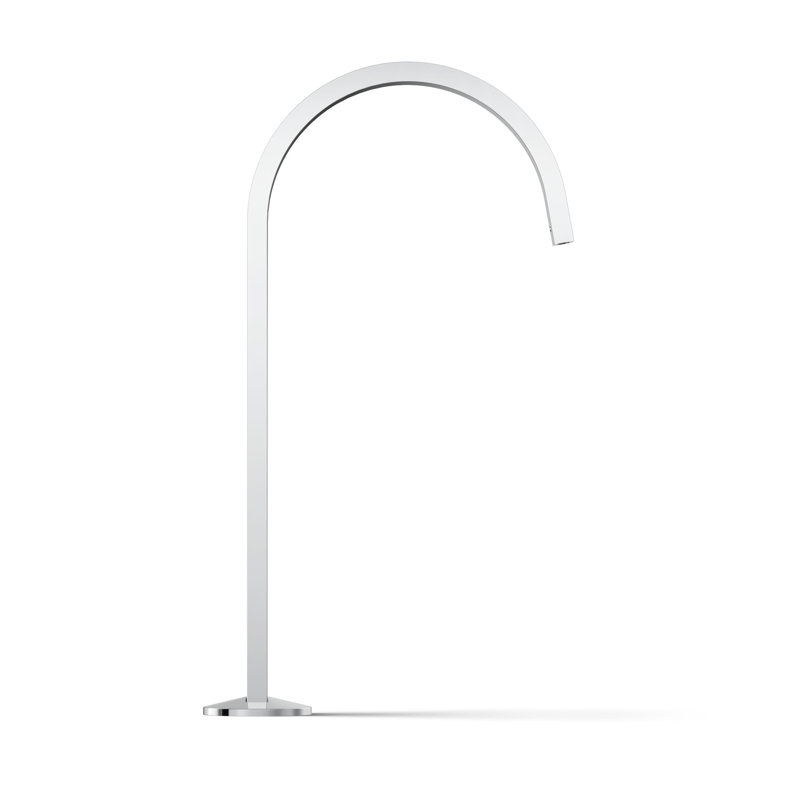 Components Bathroom Sink Spout With Ribbon Design, Polished Chrome