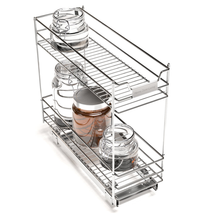 Calionna Pull Out Kitchen Cabinet Organizer with Two Tiers of Storage, 14 inch W x 20 inch D Rebrilliant