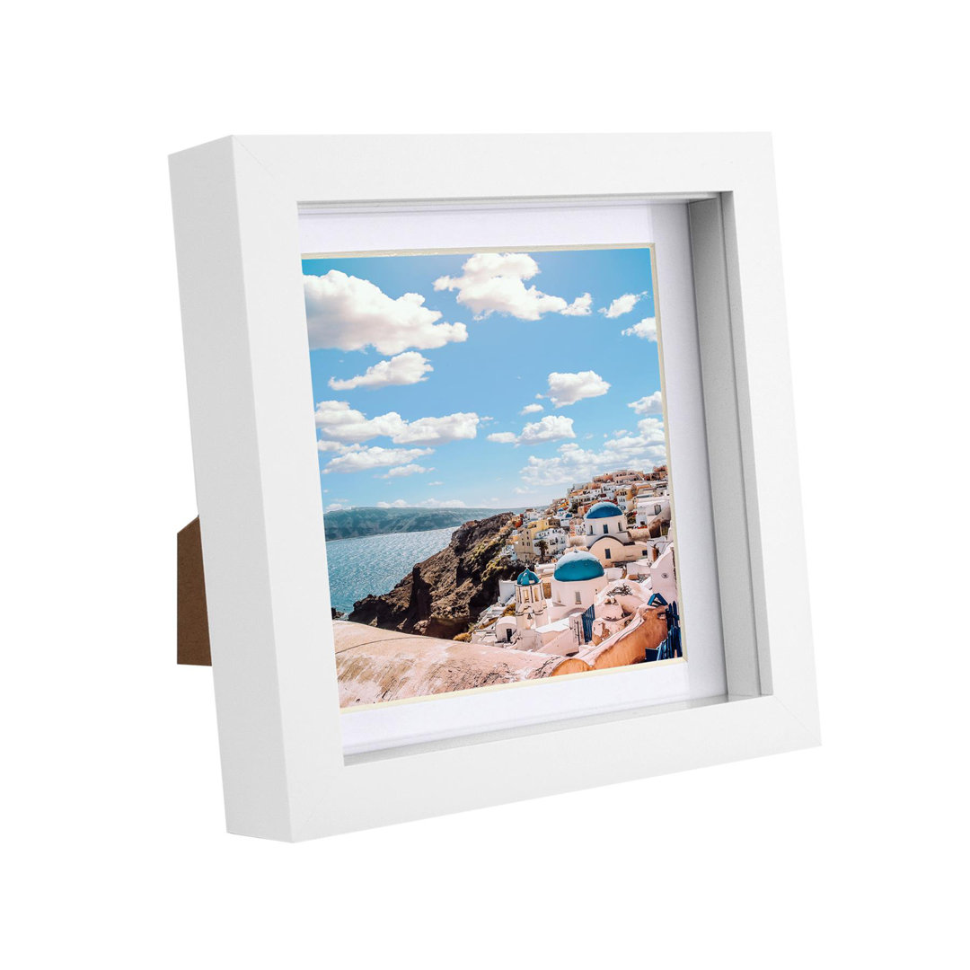 Nicola Spring - 6" x 6" White 3D Box Photo Frame