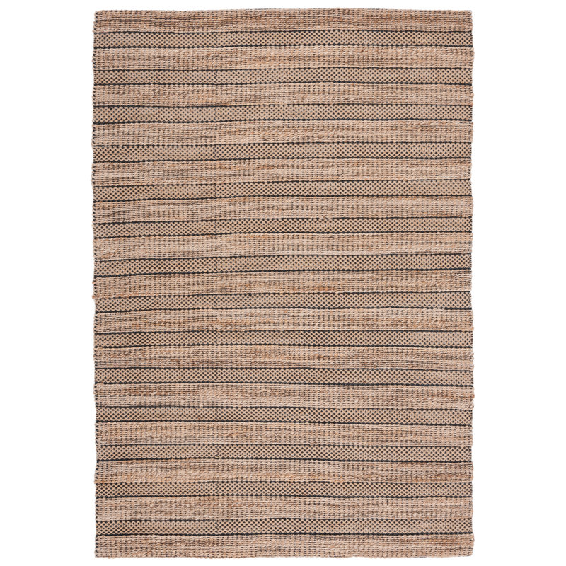 Sonnenberg Striped Flatweave Black/Natural Area Rug, Rectangle 3' x 5'