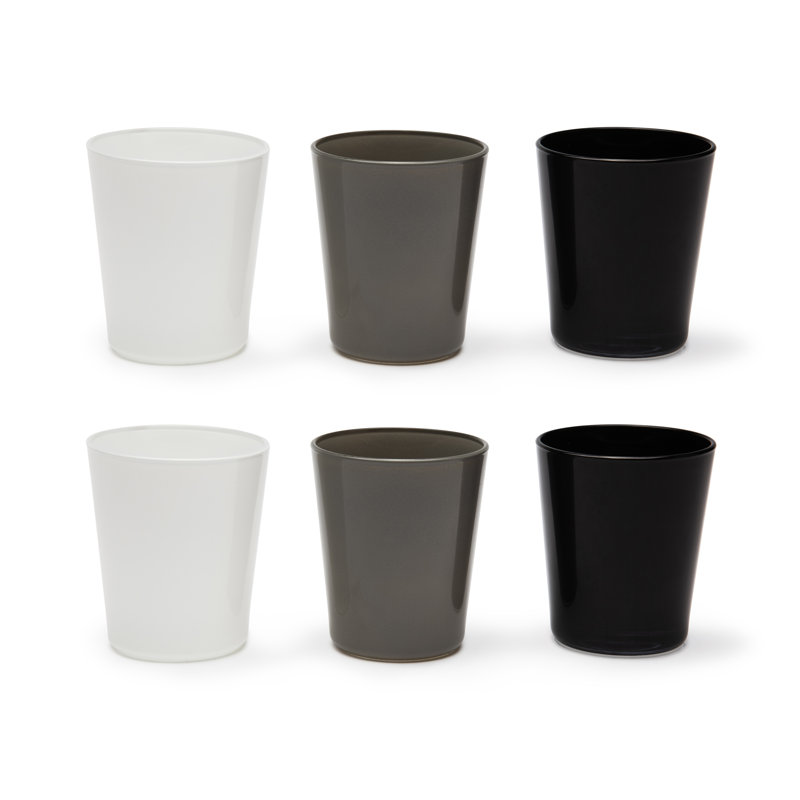 Portofino 300ml Drinking Glass Set, White/Black/Grey