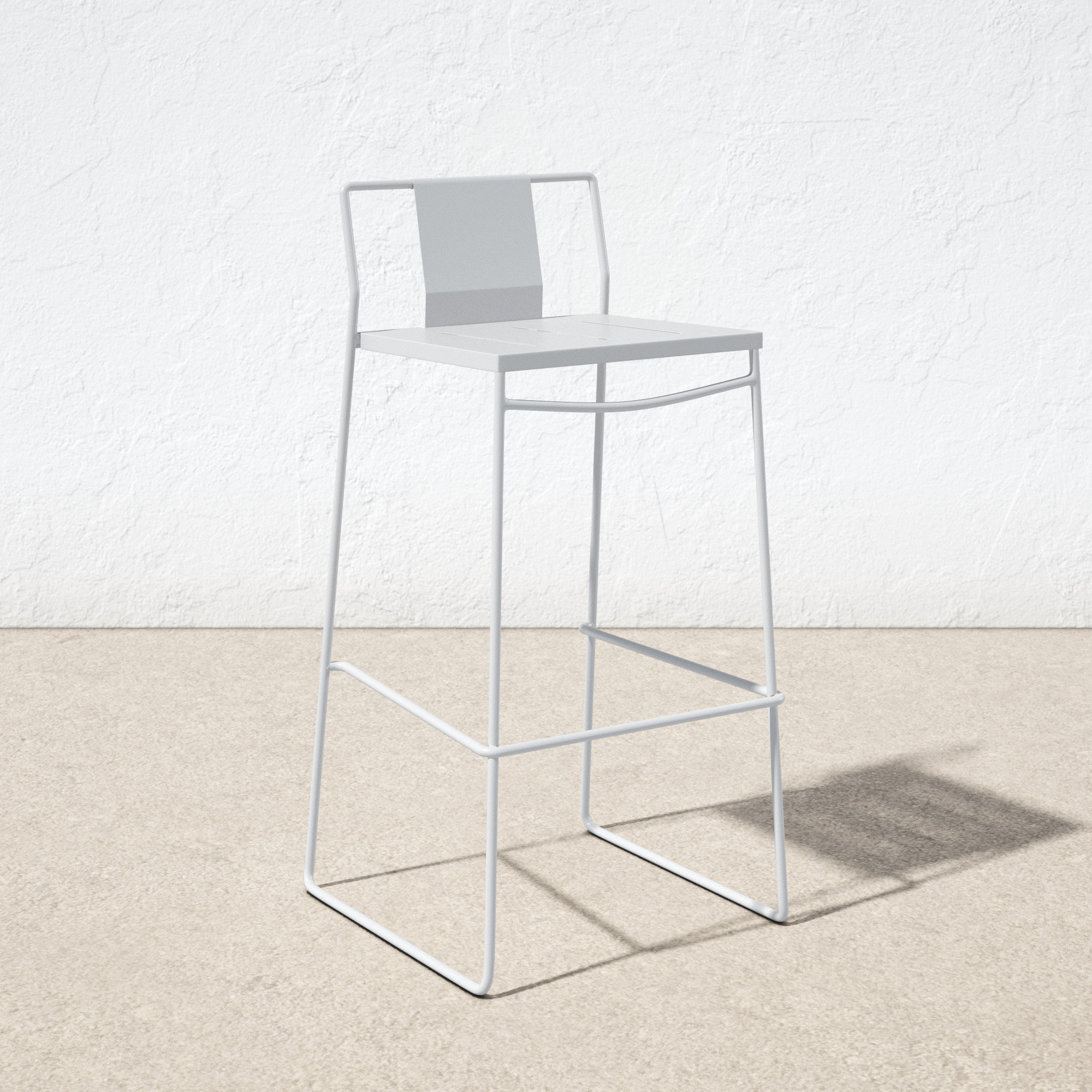 Avers 36.75'' Outdoor Bar Stool, Matte White