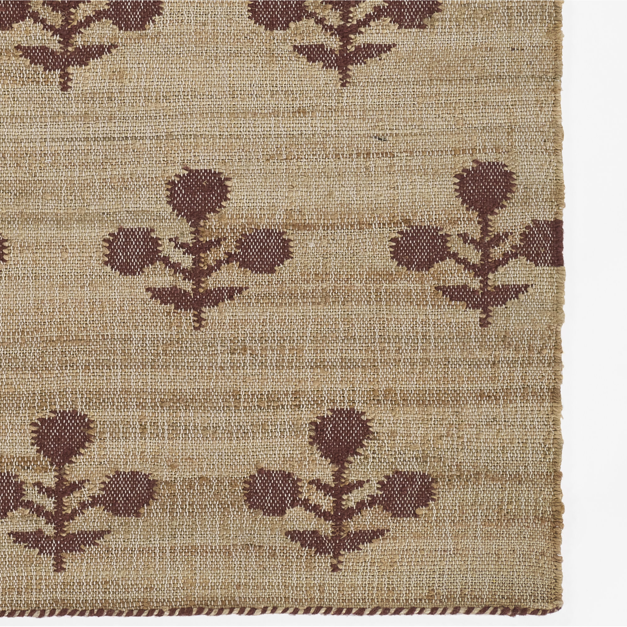 Erin Gates by Momeni Orchard Bloom Rust Hand Woven Wool and Jute Area Rug, Rectangle 3'6" x 5'6"