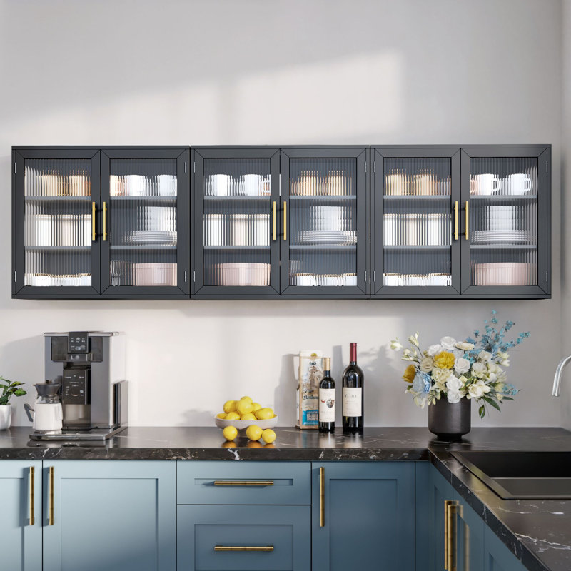 Armoire murale avec portes en verre l 82,5 po