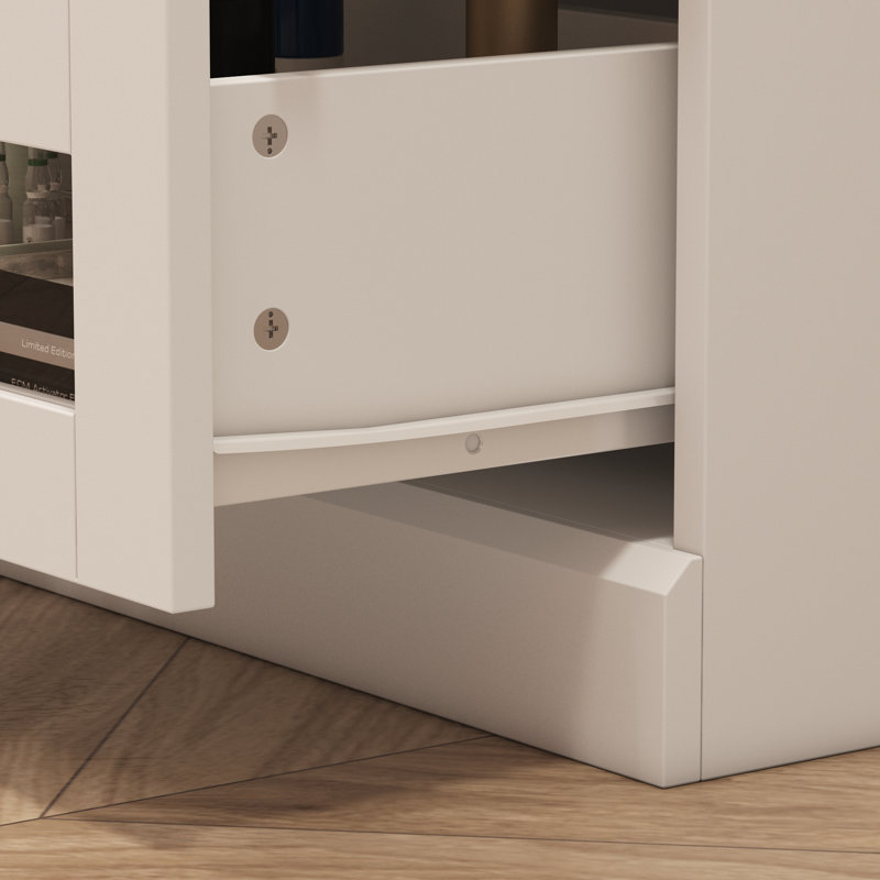 Armoire de rangement à clous en acrylique blanc avec poignées dorées, organisateur robuste pour le salon et la maison