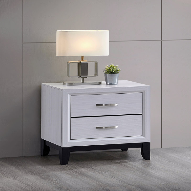 Table de chevet Basic, Blanc