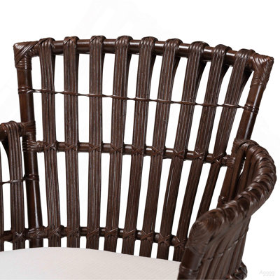 Fauteuil bohémien en rotin brun très foncé