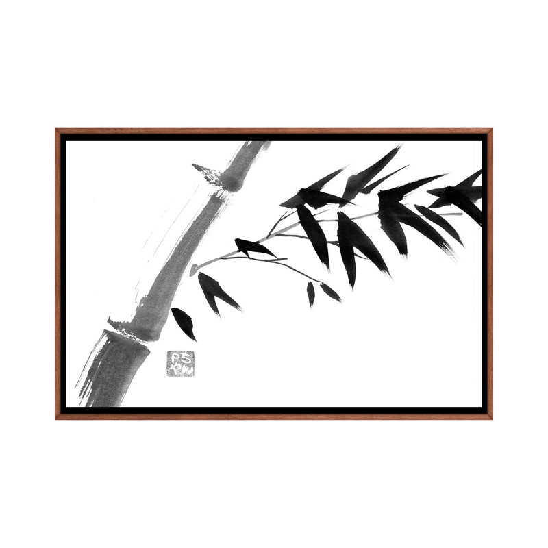 River Bamboo by Péchane - Print on Canvas, 66.04 cm H x 45.72 cm W, Classic Brown Wood Framed