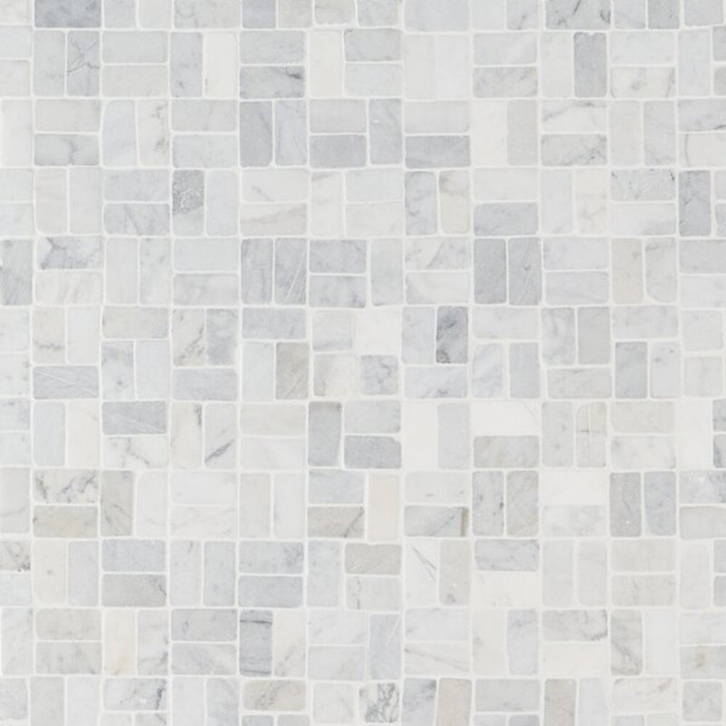 Nature Antique Lava Black Pebble Mosaic Tile, Carrara