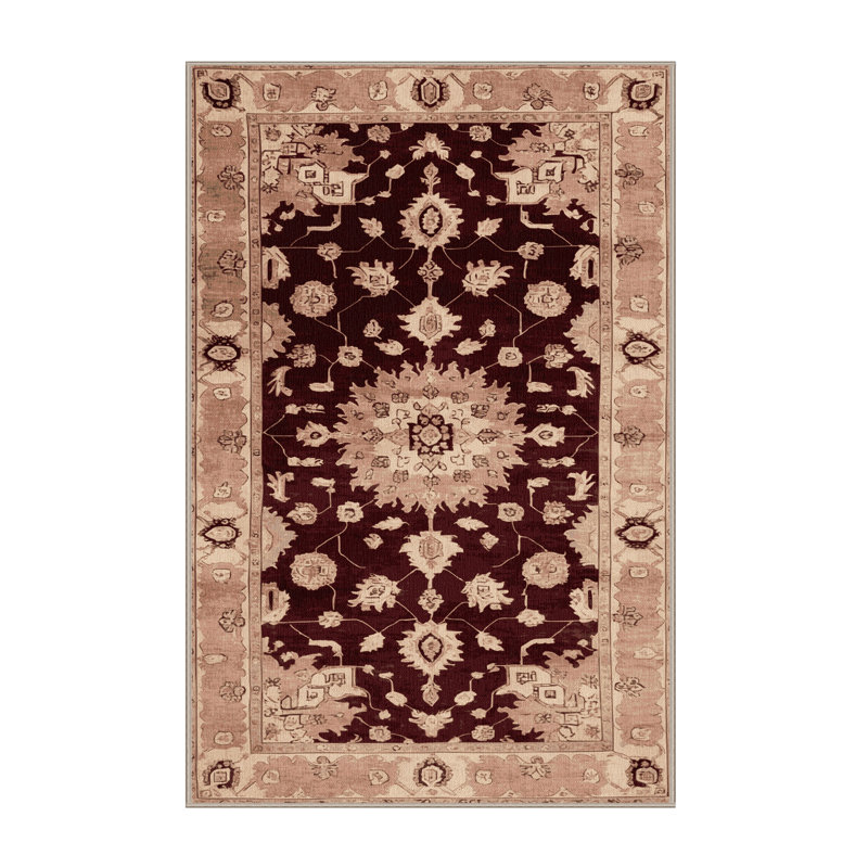 Tapis brun lavable à la machine, Rectangle de 5 pi x 8 pi
