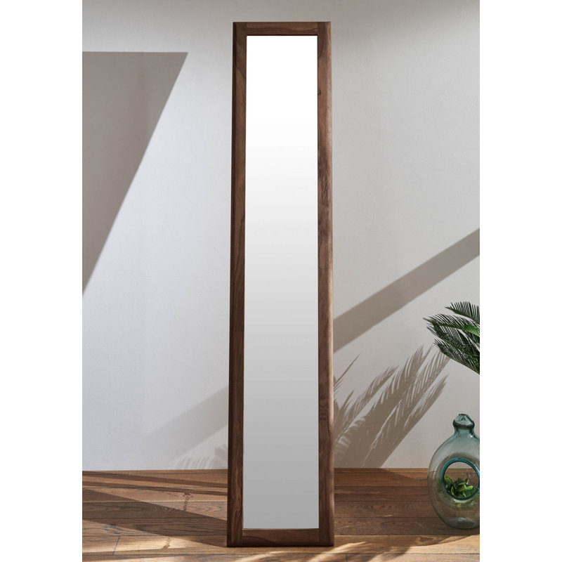 Toronto Wood Floor Mirror, Smoked Cherry