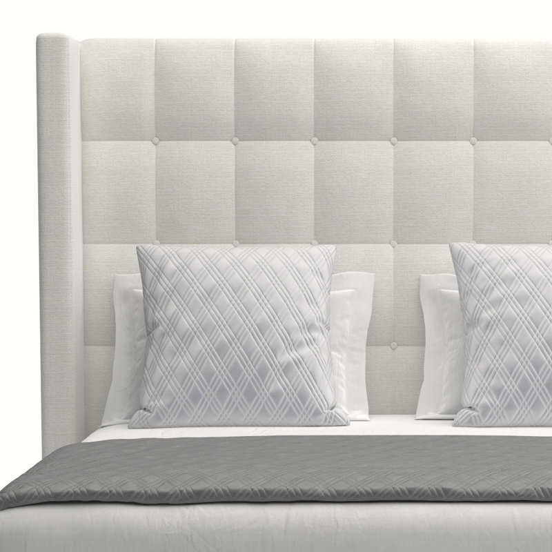 Esparto Upholstered Wingback Bed, King, Off White Revolution®