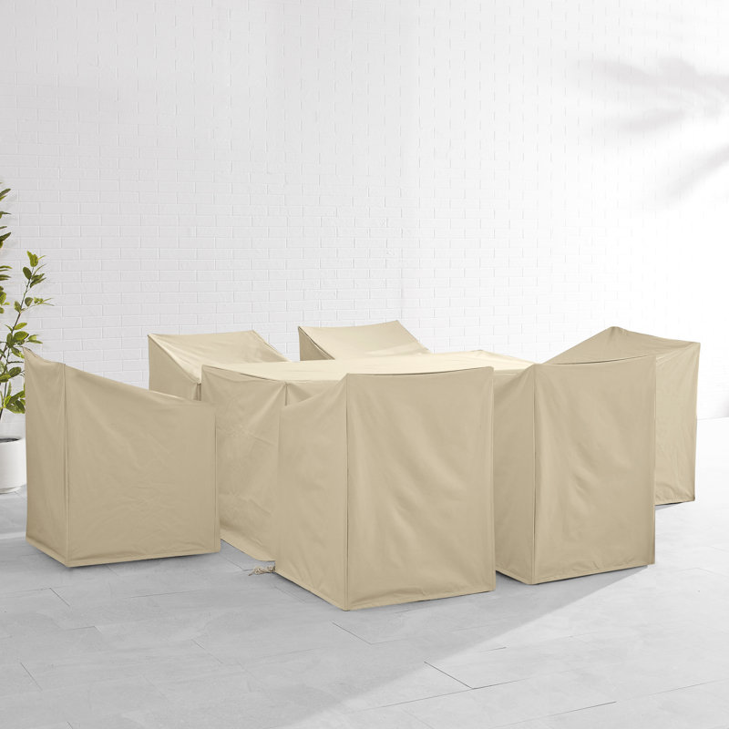 Housse pour ensemble repas de patio, Brun clair
