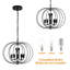 Lampe suspendue pliable en métal noir