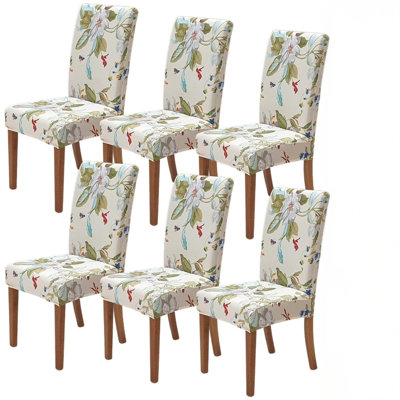 Housses de chaise pour salle à manger, ensemble de 6, housse de chaise extensible, housses de chaise Parsons de cuisine Spandex lavables, housses de chaise vertes pour la maison ou la fête (ensemble de 6, jardin vert)