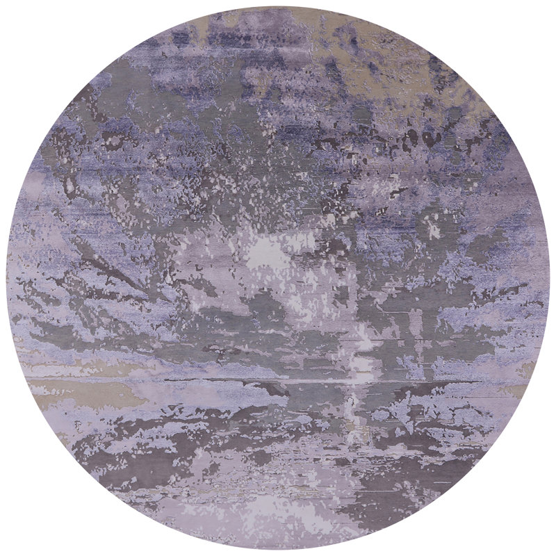 Abstract Indoor Rug, Round 8'