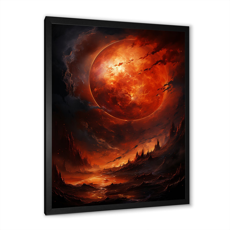 Marron et harmonie cosmique de Mars, Cadre simple noir, H 40 po x l 30 po x P 1,5 po