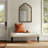 1 Piece Scalloped Wood Wall Mirror,Brown