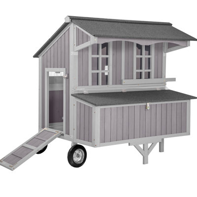 Movable Chicken Coop With Three Nesting Boxes