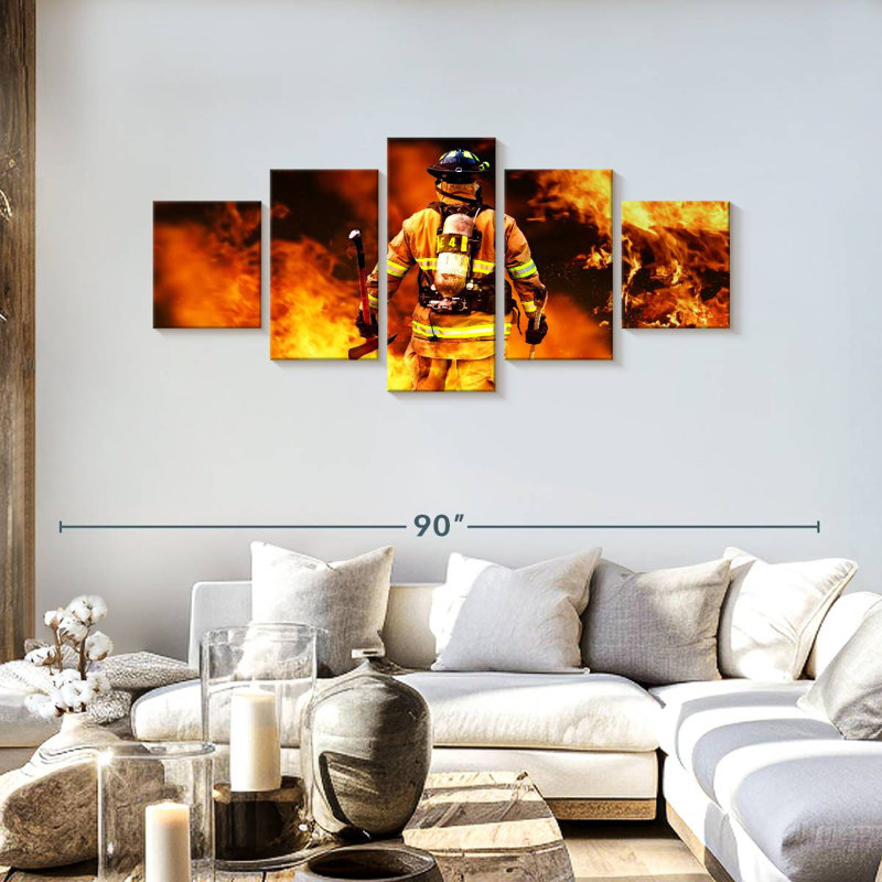 Firefighter, 30" H x 68" W