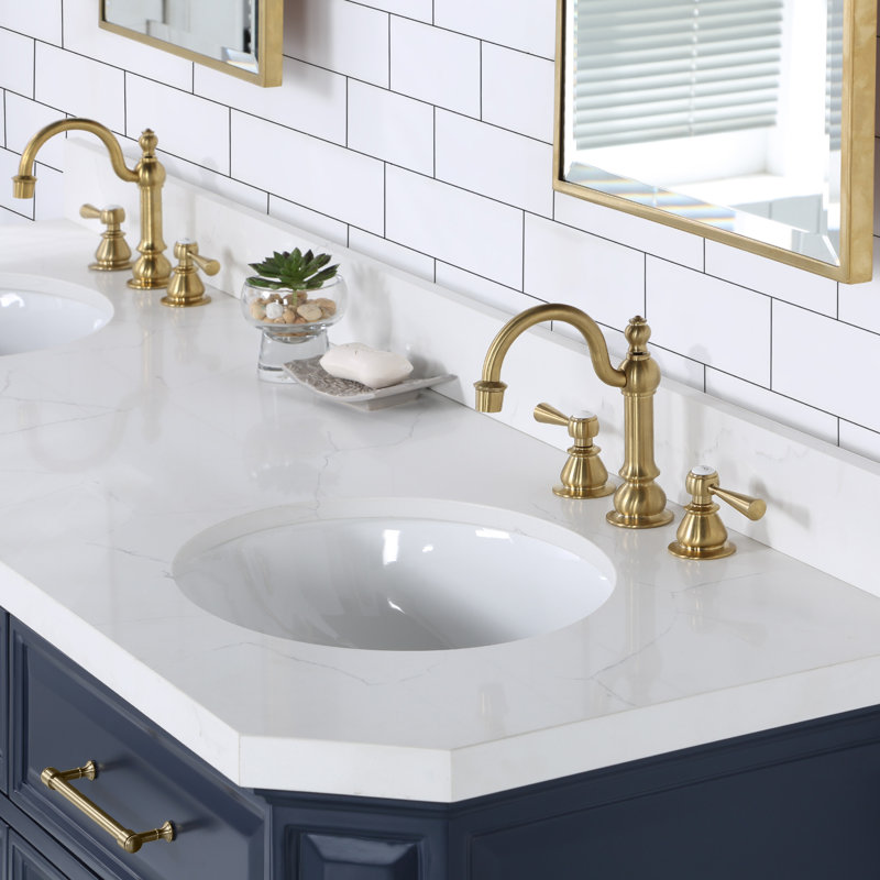 Palace 72'' W Double Vanity, Monarch Blue, Satin Brass